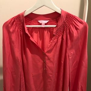 Lilly Pulitzer Elsa coral/pink silk blouse